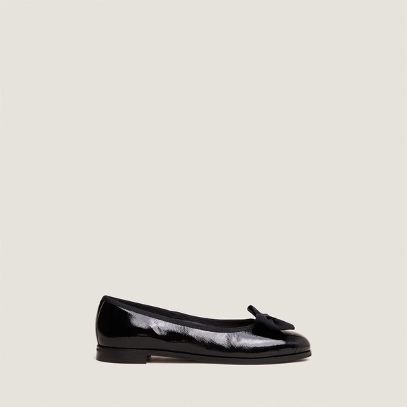 Ballerines à noeuds en vernis plissé noir | DESTHER | Jonak