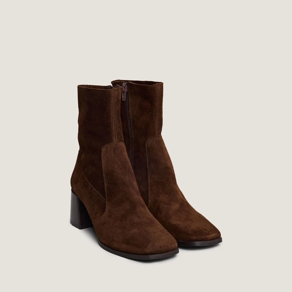 Bottines &agrave; bouts ovales en cro&ucirc;te marron | ARGENTAT | Jonak
