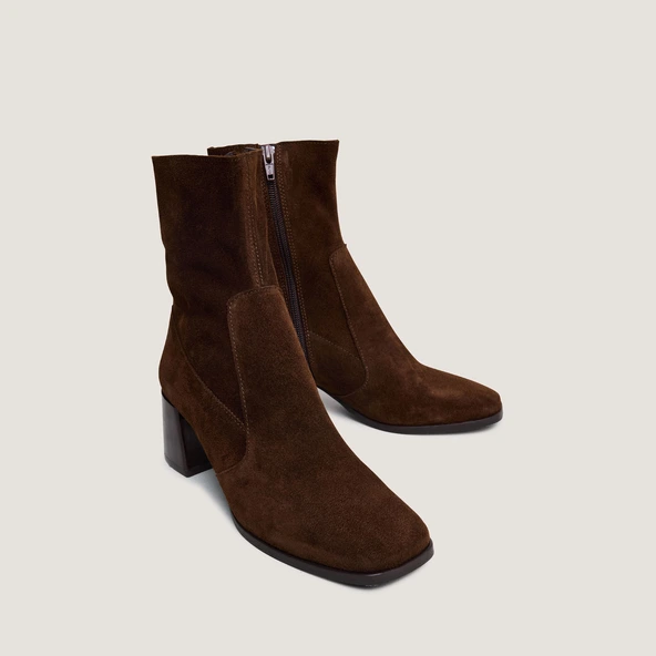 Bottines &agrave; bouts ovales en cro&ucirc;te marron | ARGENTAT | Jonak