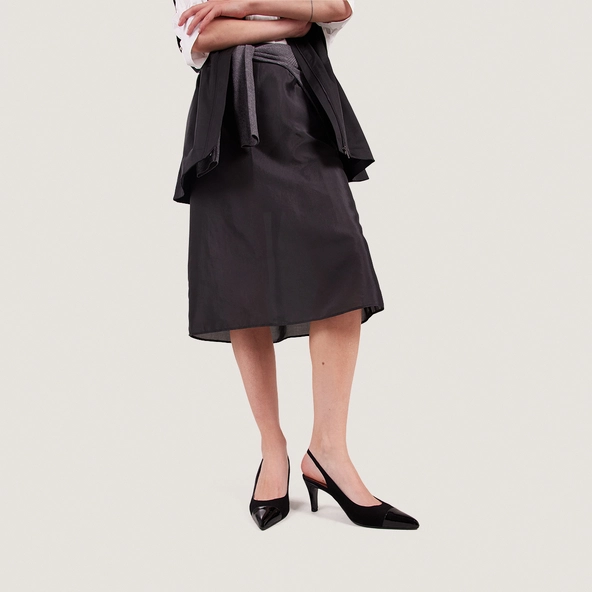 Escarpins slingbacks en vernis et velours marron foncé | DESTELLE | Jonak
