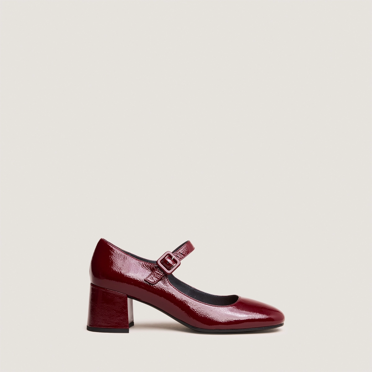 Babies à talons en vernis plissé bordeaux | DITTUS | Jonak