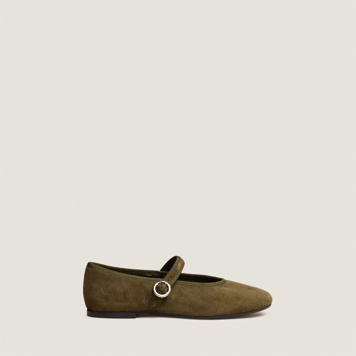 Ballerines à brides et boucles ajustables en velours kaki | DEESSE | Jonak