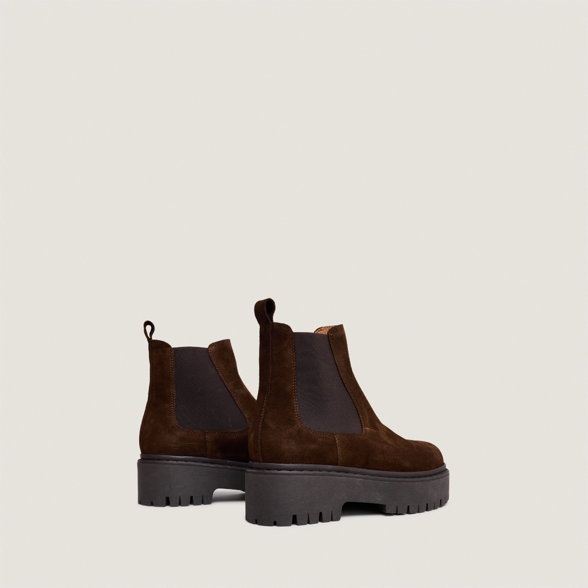 Boots à plateformes et bouts ronds en croûte marron | RAVIE | Jonak