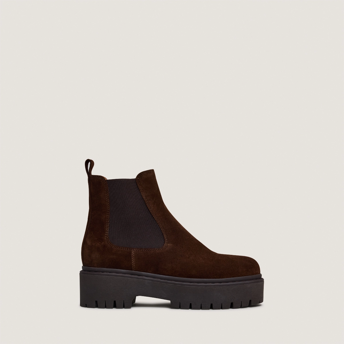 Boots à plateformes et bouts ronds en croûte marron | RAVIE | Jonak