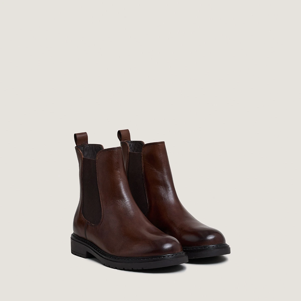 Boots Chelsea en cuir patiné marron|AMICAL | Jonak