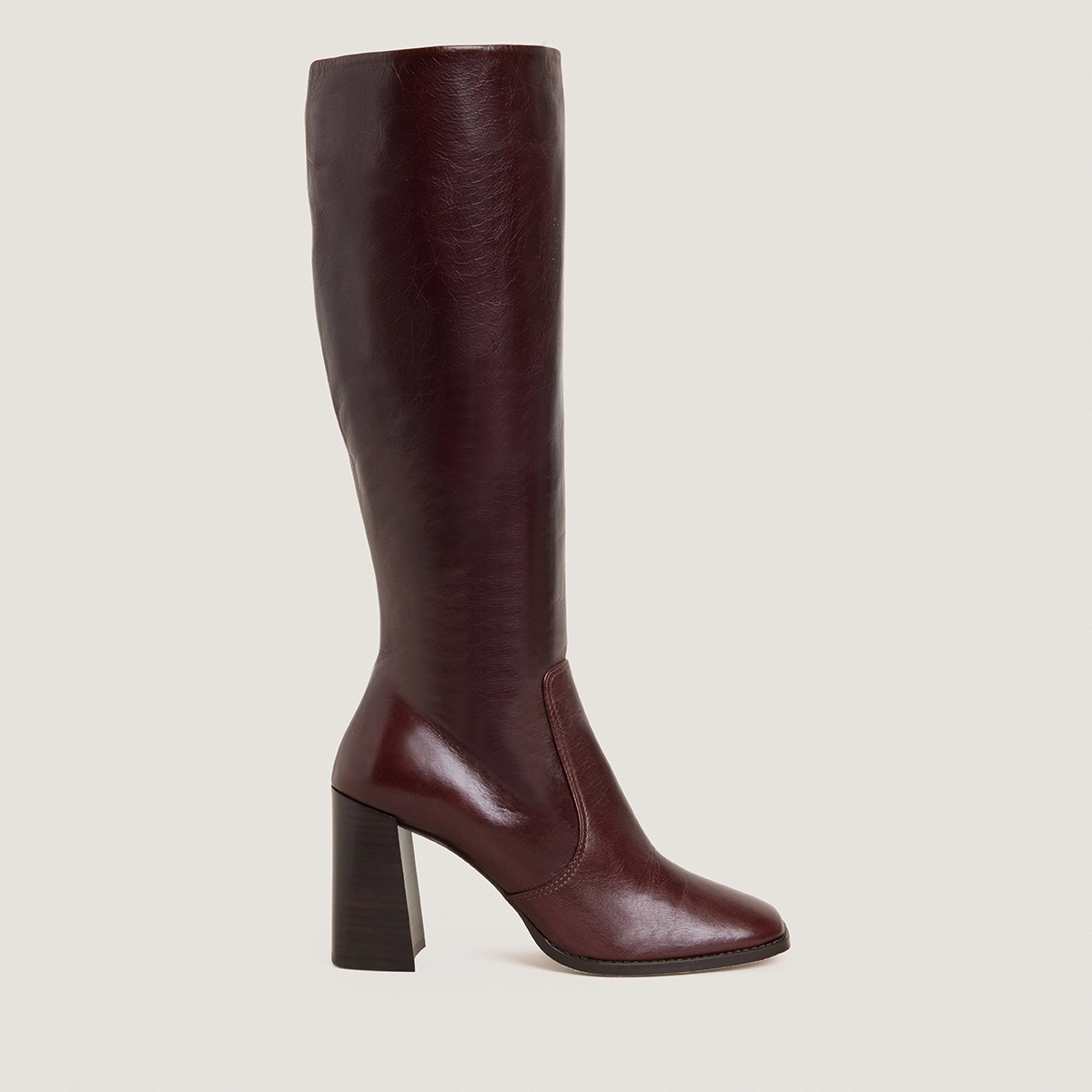 Bottes à hauts talons en cuir vieilli chocolat | VAUBY | Jonak