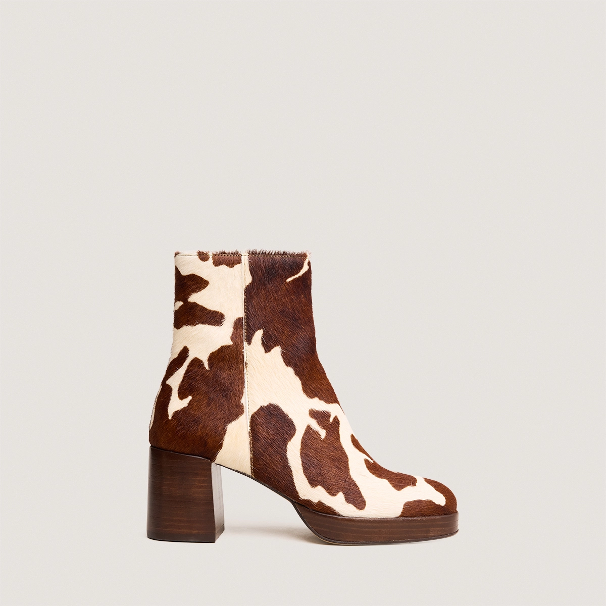 Bottines à bouts carrés en poulain vache marron | VANVES | Jonak