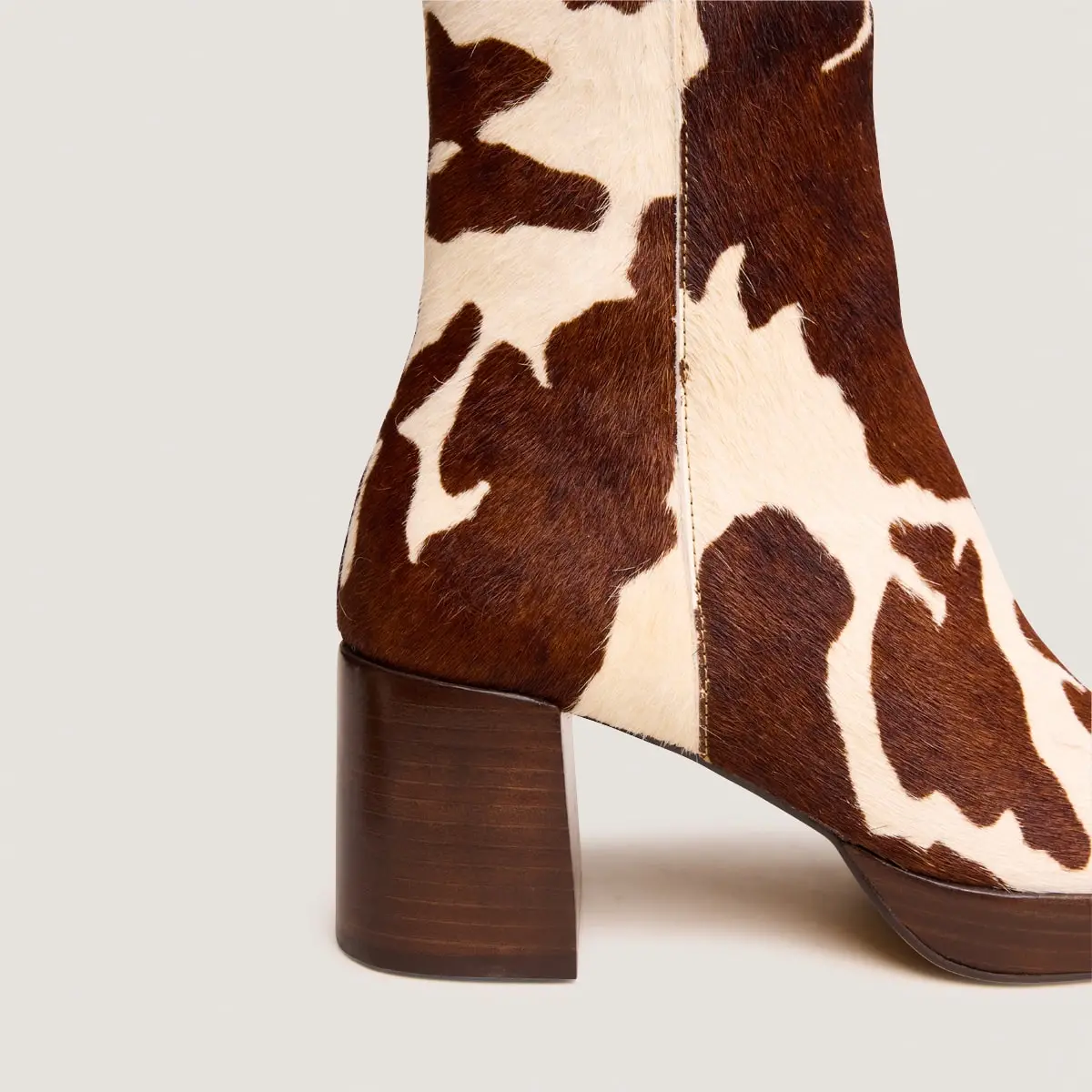 Bottines à bouts carrés en poulain vache marron | VANVES | Jonak