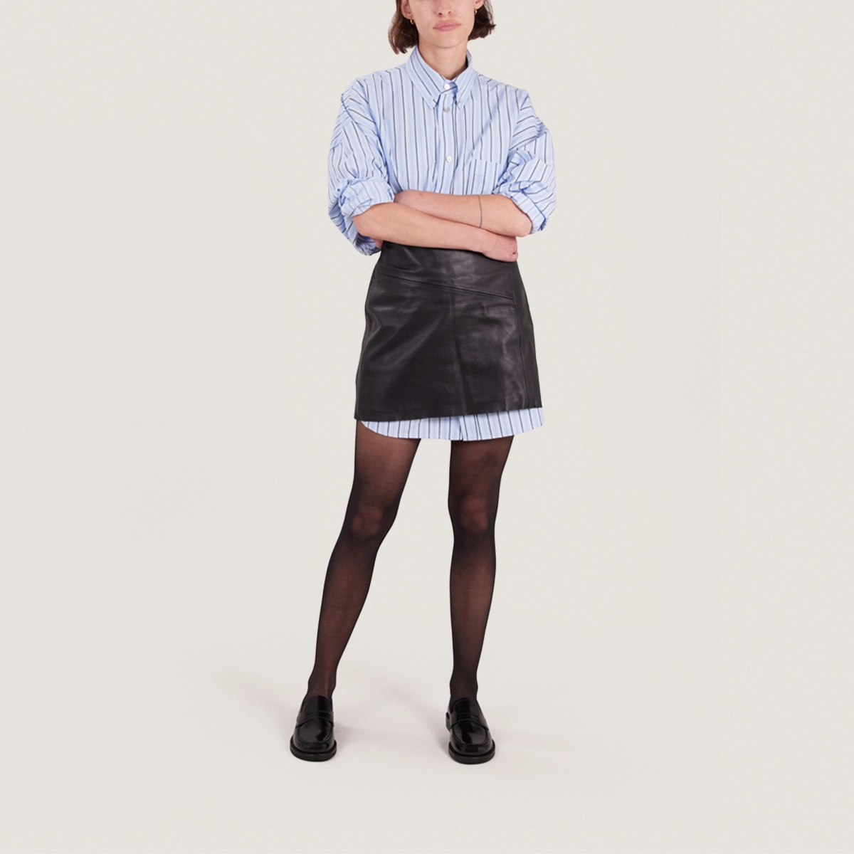 Mocassins à bouts ronds en cuir glacé noir | DOLIVIA | Jonak