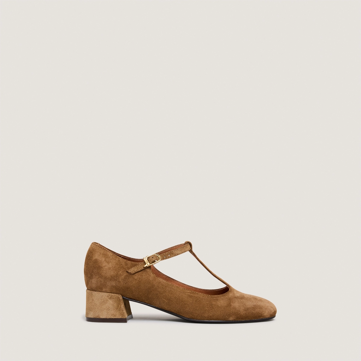 Salomés à petits talons en croute cognac | DALOME | Jonak