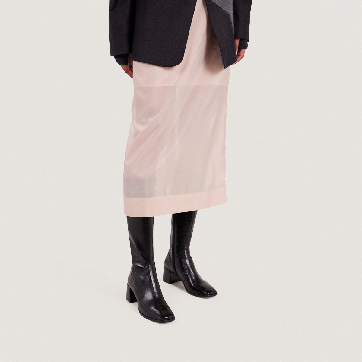 Bottes à bouts carrés en cuir vieilli noir | ARGENTINE | Jonak
