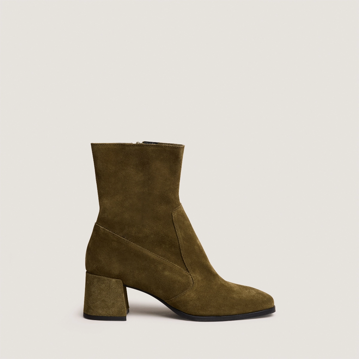 Bottines &agrave; bouts ovales en cro&ucirc;te kaki | ARGENTAT | Jonak