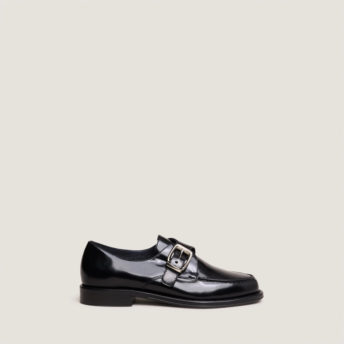 Mocassins à boucles en cuir glacé noir | DIXA | Jonak
