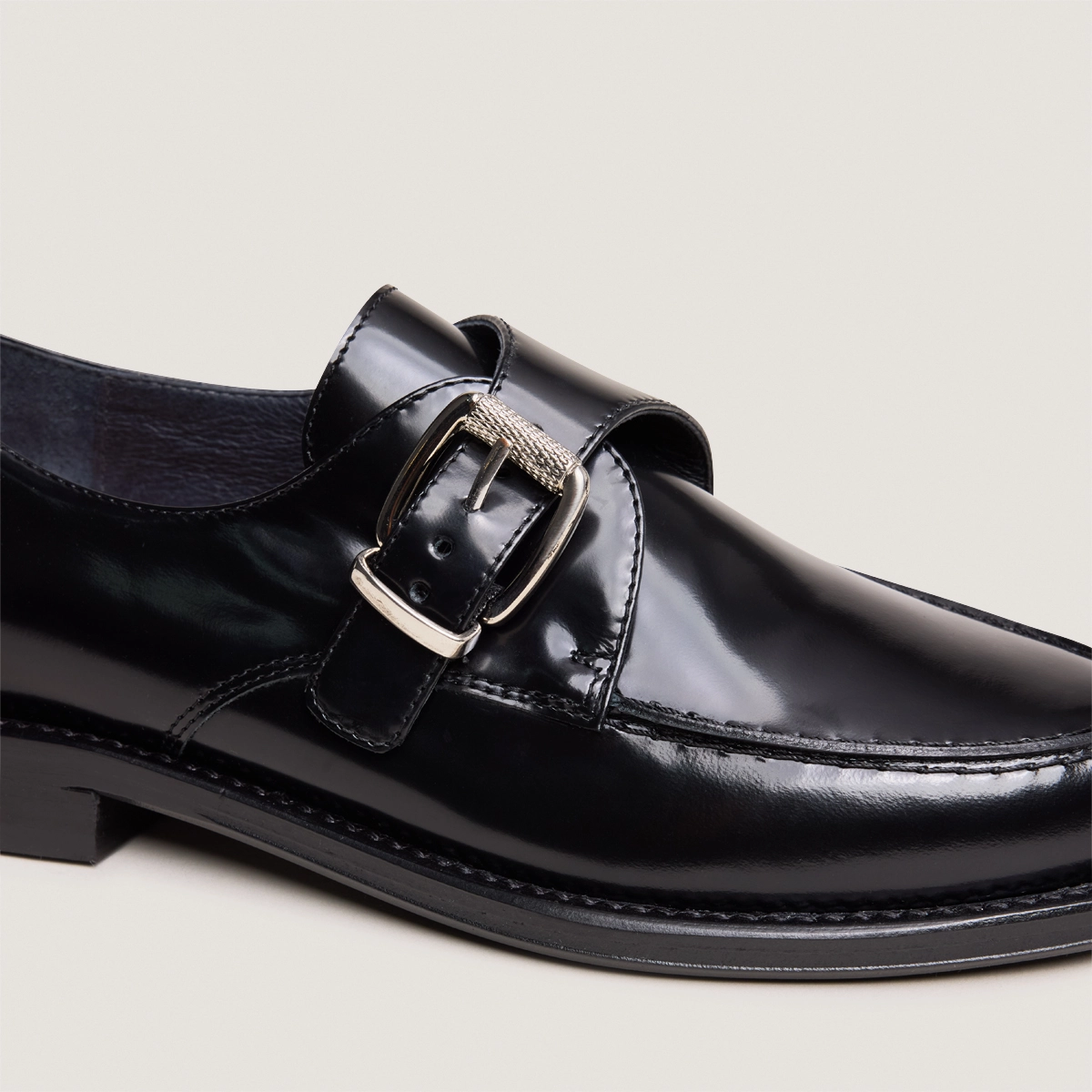 Mocassins à boucles en cuir glacé noir | DIXA | Jonak