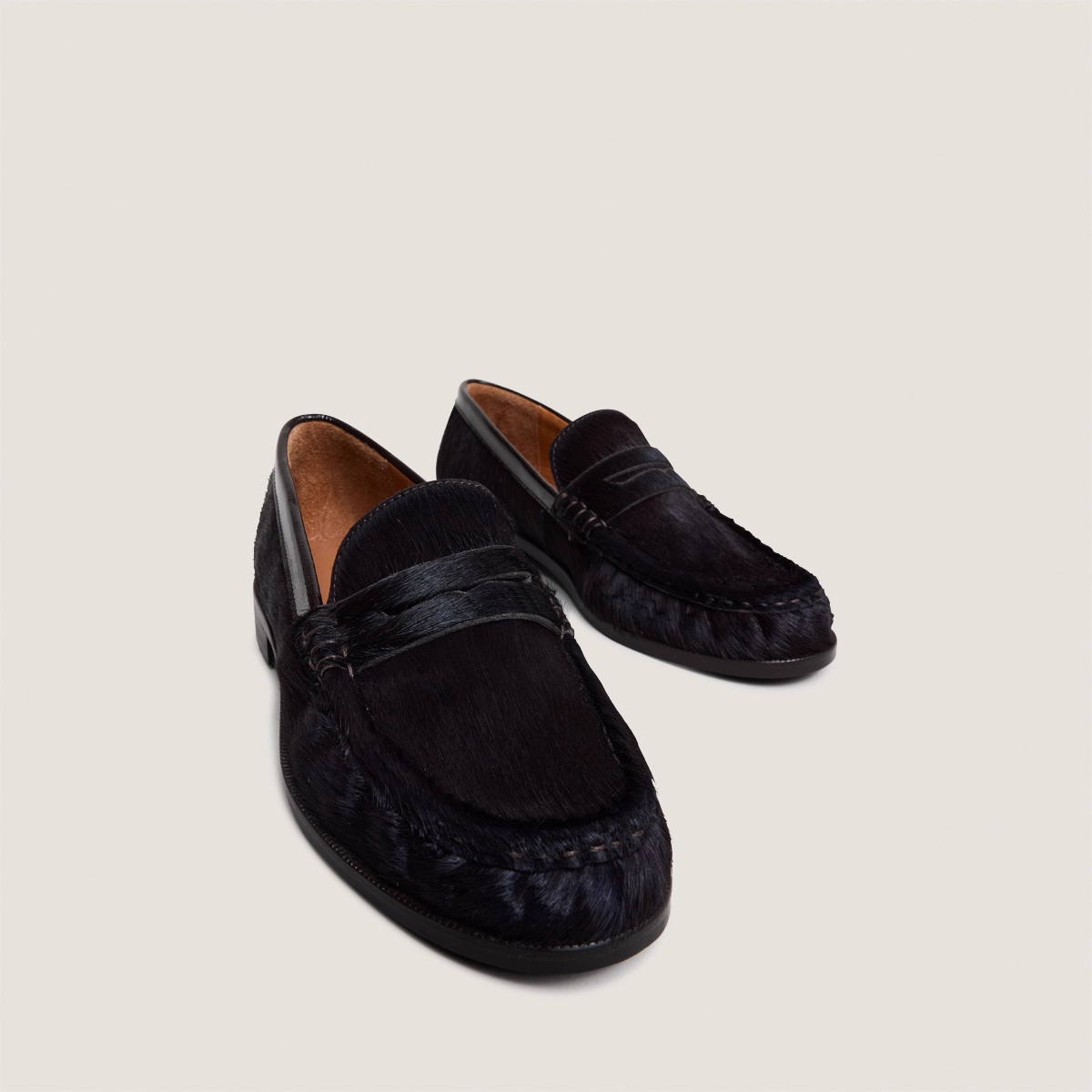 Mocassins à bouts ronds en poulain marron foncé | DELICE | Jonak