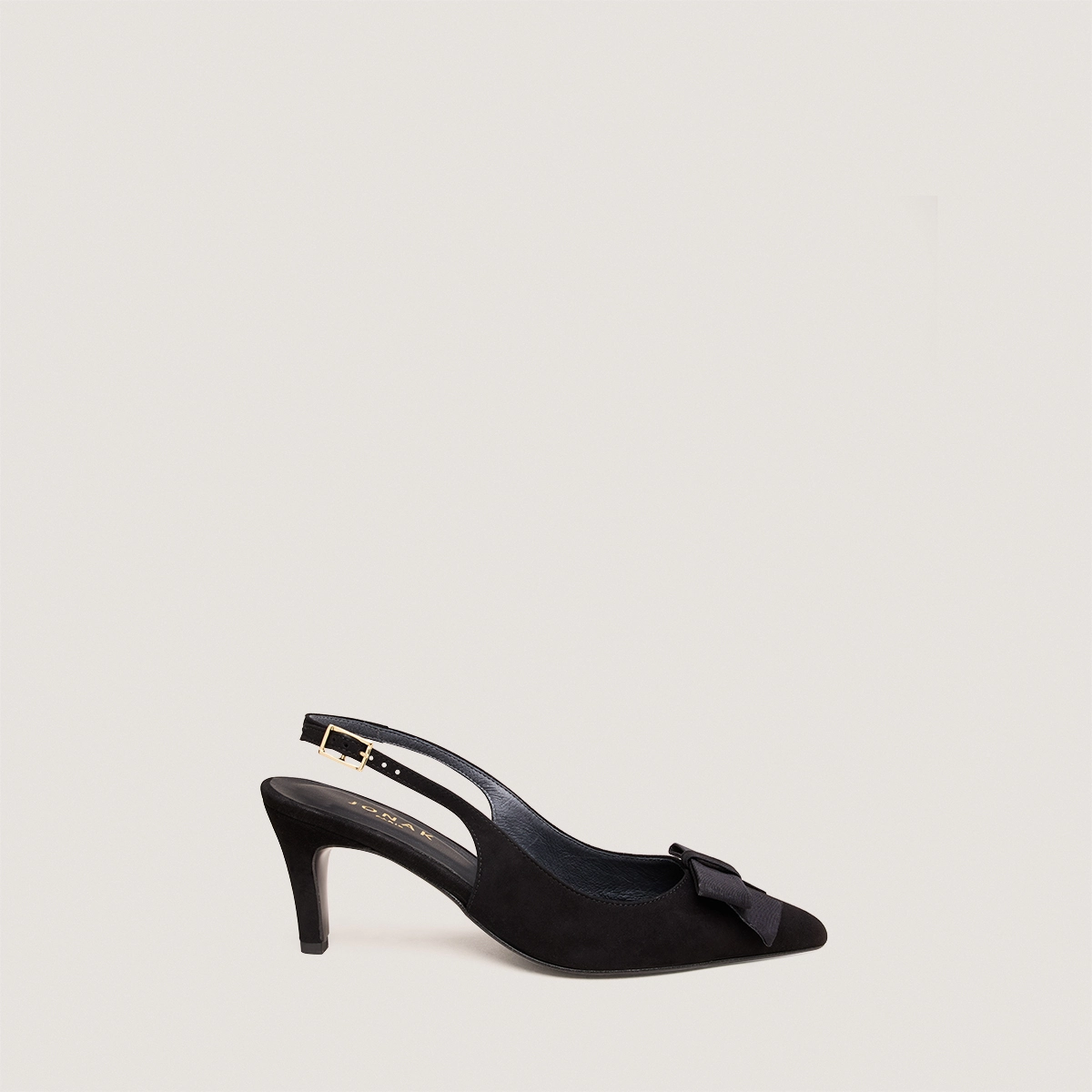 Escarpins slingbacks à détail avant en velours noir | DAMELIE | Jonak