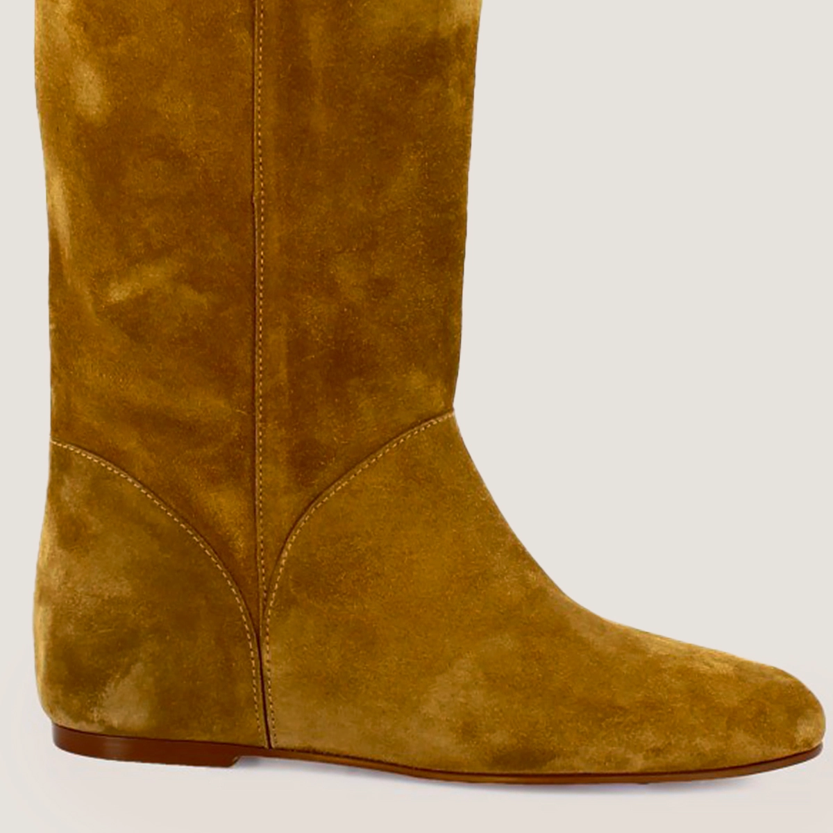 Bottes hautes &agrave; bouts ronds en croute tabac | DECIBEL | Jonak