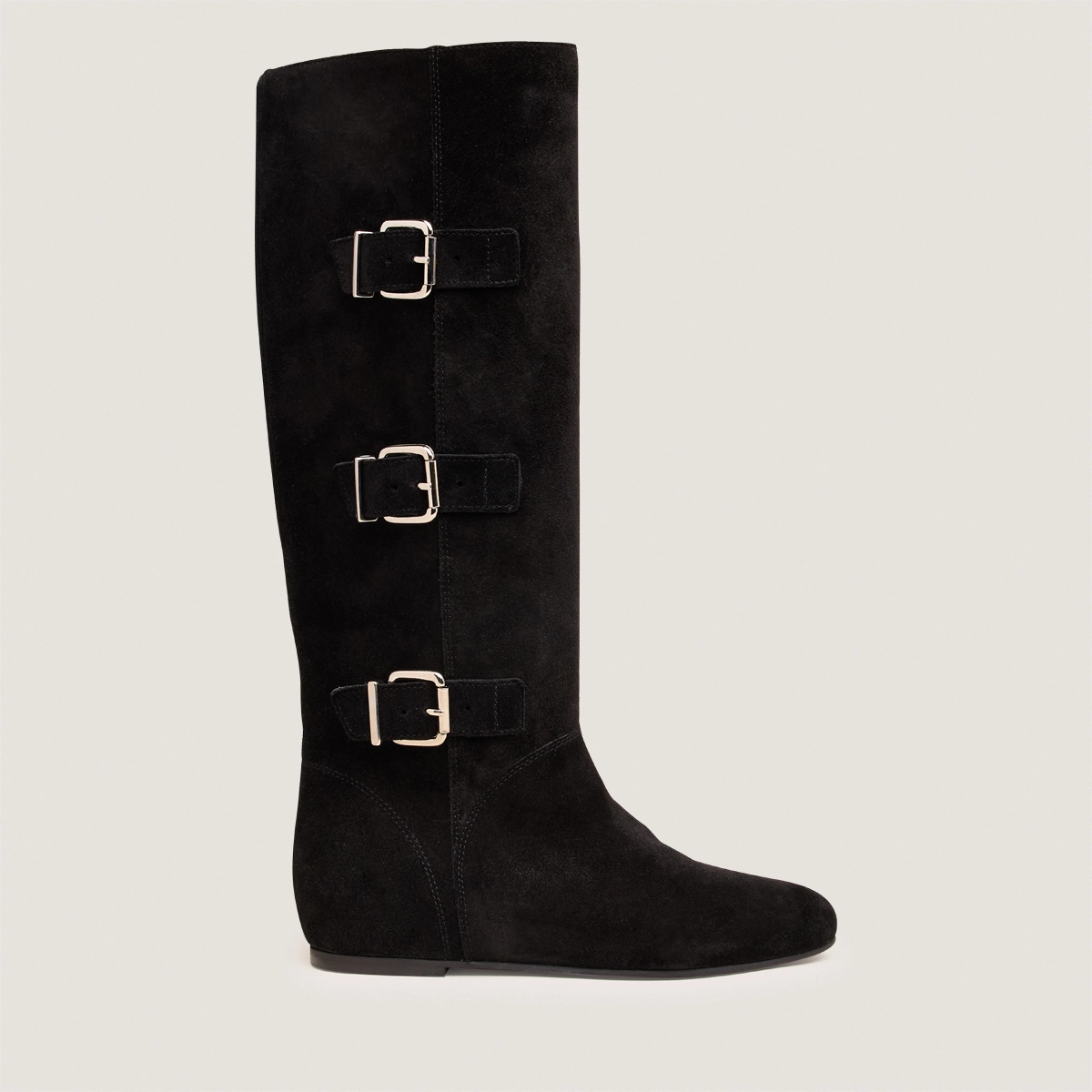 Bottes hautes &agrave; sangles en croute noire | DEUZIO | Jonak
