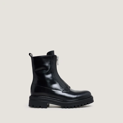 Boots &agrave; fermetures &eacute;clairs en cuir noir | AMOUREUSE | Jonak
