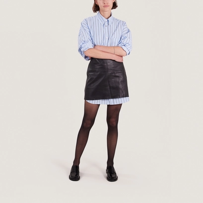 Mocassins &agrave; bouts ronds en cuir glac&eacute; noir | DOLIVIA | Jonak