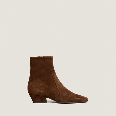 Bottines à bouts pointus en croûte marron | DOMAINE | Jonak