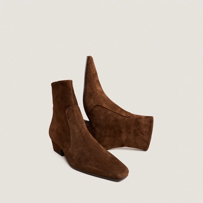 Bottines à bouts pointus en croûte marron | DOMAINE | Jonak