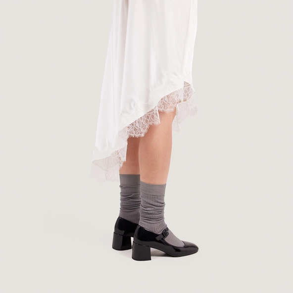 Babies à talons en vernis plissé noir | DITTUS | Jonak