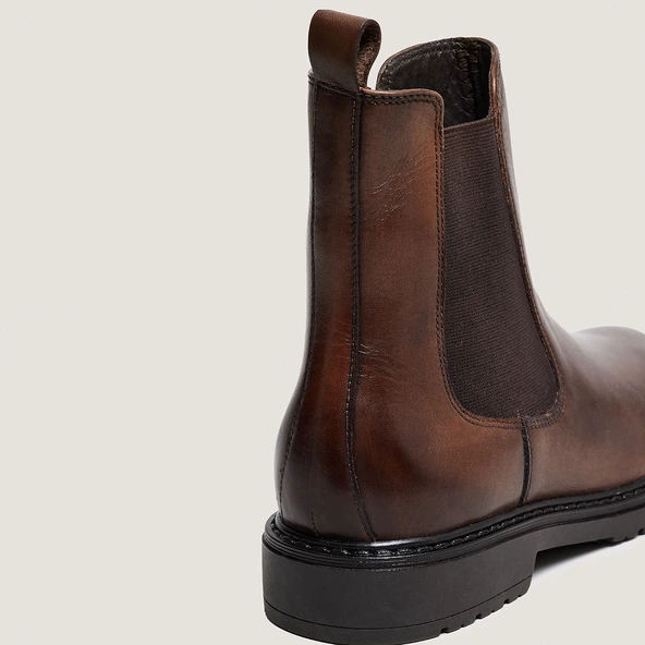 Boots Chelsea en cuir patiné marron|AMICAL | Jonak