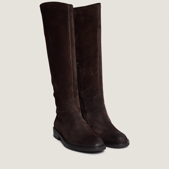 Bottes à bouts ronds en croute marron foncé | CATHY | Jonak