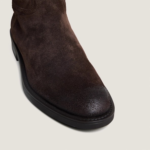Bottes à bouts ronds en croute marron foncé | CATHY | Jonak