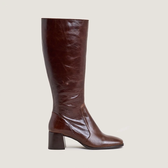 Bottes à bouts carrés en cuir vieilli marron | ARGENTINE | Jonak