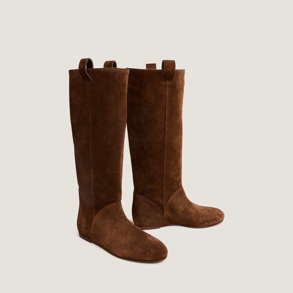 Bottes hautes à bouts ronds en croute marron | DECIBEL | Jonak