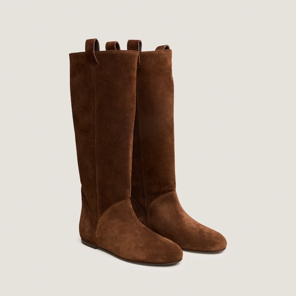 Bottes hautes à bouts ronds en croute marron | DECIBEL | Jonak
