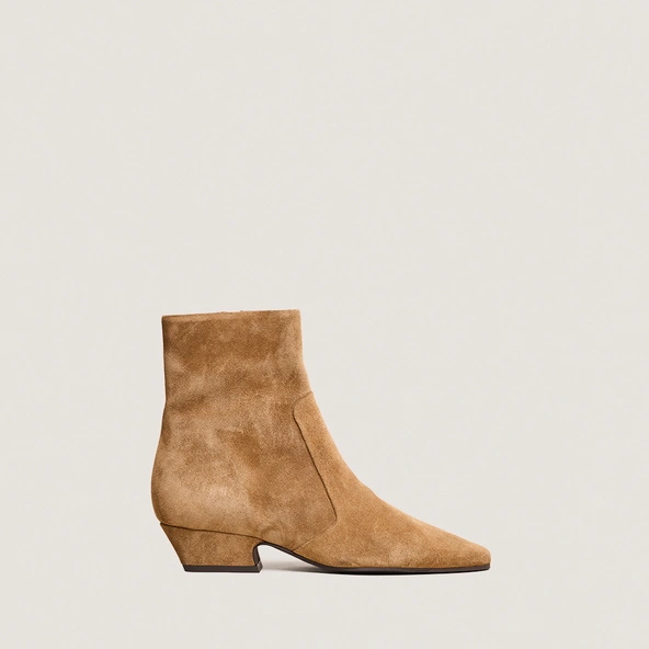 Bottines à bouts pointus en croûte tabac | DOMAINE | Jonak