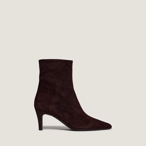 Bottines &agrave; talons fins en velours marron | DIEMINA | Jonak