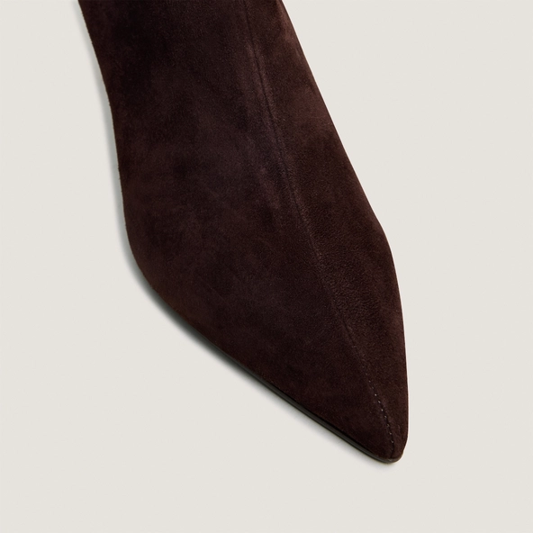 Bottines &agrave; talons fins en velours marron | DIEMINA | Jonak