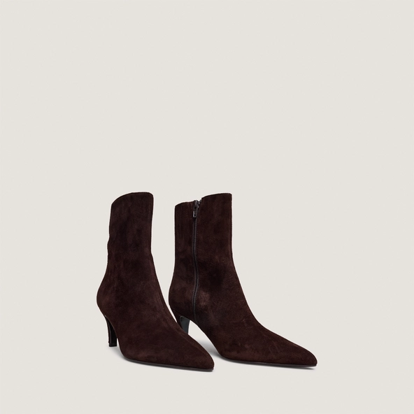 Bottines &agrave; talons fins en velours marron | DIEMINA | Jonak