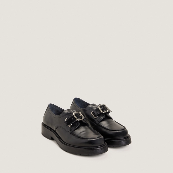 Mocassins à bouts arrondis en cuir noir | DAVRIL | Jonak