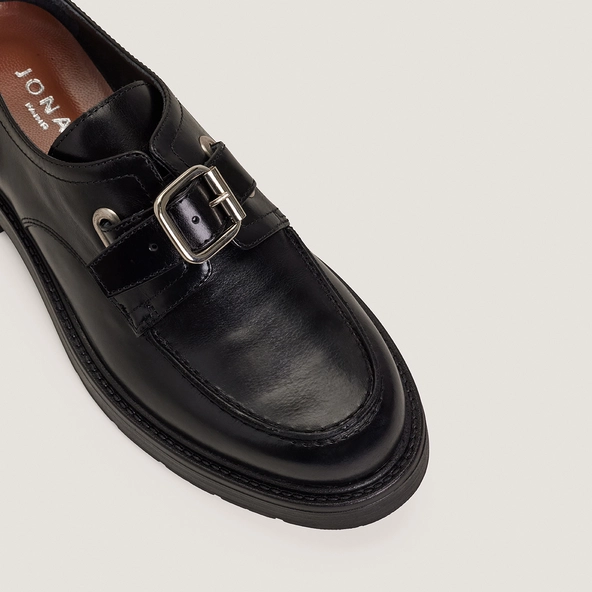 Mocassins à bouts arrondis en cuir noir | DAVRIL | Jonak