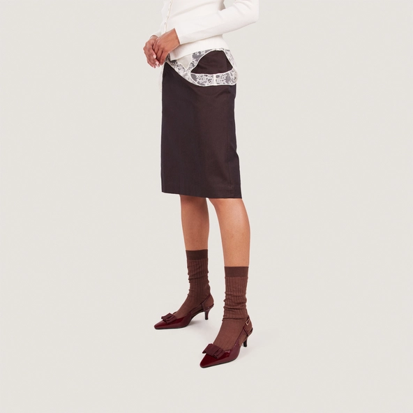 Escarpins à noeuds en vernis plissé bordeaux | DALO | Jonak