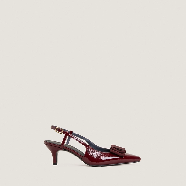 Escarpins à noeuds en vernis plissé bordeaux | DALO | Jonak