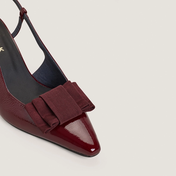 Escarpins à noeuds en vernis plissé bordeaux | DALO | Jonak