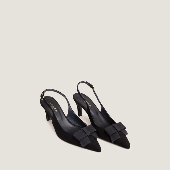 Escarpins slingbacks à détail avant en velours noir | DAMELIE | Jonak
