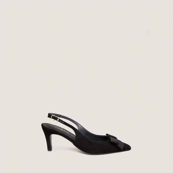 Escarpins slingbacks à détail avant en velours noir | DAMELIE | Jonak
