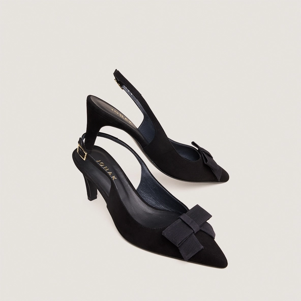 Escarpins slingbacks à détail avant en velours noir | DAMELIE | Jonak