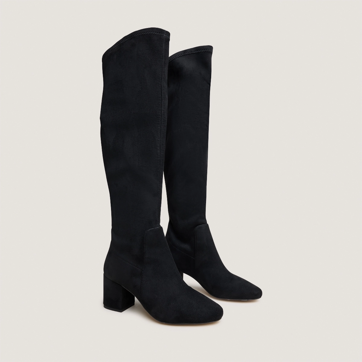 Cuissardes à petits talons en velours et stretch noirs | MIA | Jonak