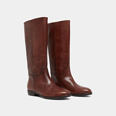 Bottes plates en cuir cognac | 1137 | Jonak