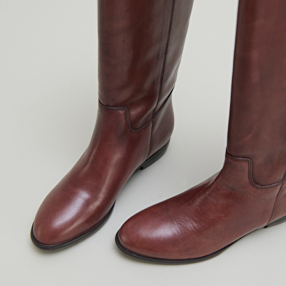 Bottes plates en cuir cognac | 1137 | Jonak