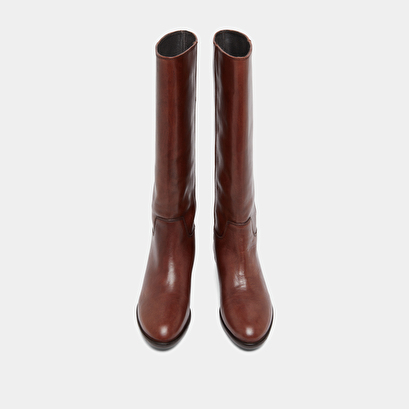 Bottes plates en cuir cognac | 1137 | Jonak