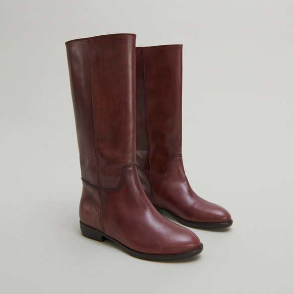 Bottes plates en cuir patiné cognac | 1137 | Jonak